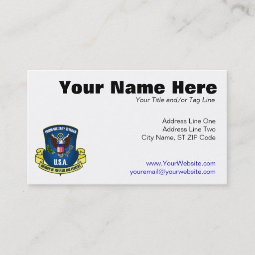 Customizable Elite One Percent (Blue) Business Card