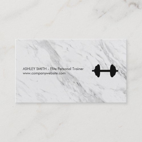 Elite Personal Trainer Marble Print Business Card