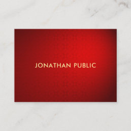 Elite Red Damask Gold Text Professional Classy Business Card