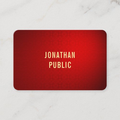 Elite Red Damask Gold Text Professional Template Business Card