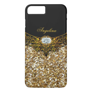 Elite Regal Gold Black Diamond Jewel iPhone 8 Plus/7 Plus Case