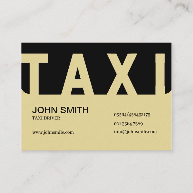 Elite Taxi Driver Business Card (Front)