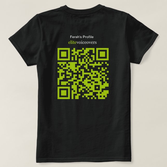 EliteVoiceovers Ferah's Black T Shirt  (Design Back)