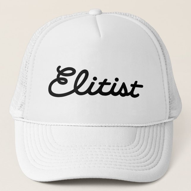 Elitist Trucker Hat: Large Logo (black/white) Trucker Hat (Front)