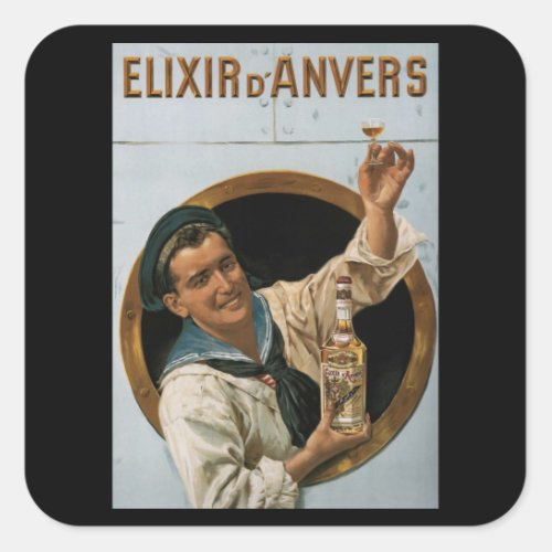 Elixir DAnvers _ Vintage Whiskey Square Sticker