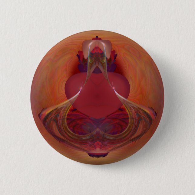 Elixir of Love Potion Bottle Fractal Pinback Button (Front)