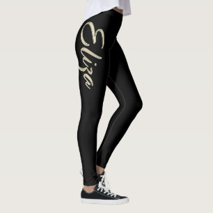 Eliza white gold Handwriting trousers Leggings