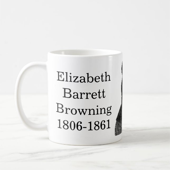 Elizabeth Barrett Browning quote on writing Coffee Mug (Left)