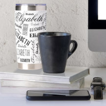 Elizabeth Black White Custom Name