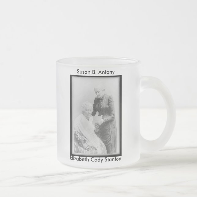 Elizabeth Cady Stanton & Susan B. Anthony Frosted Glass Coffee Mug (Right)