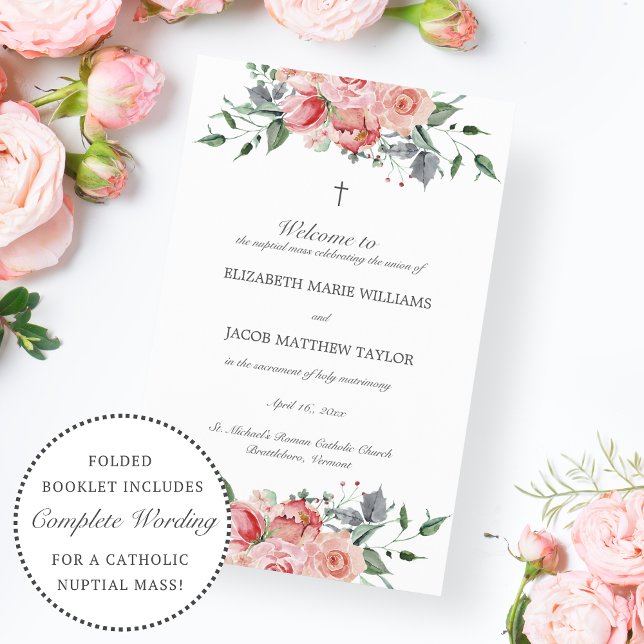 Elizabeth Catholic Mass Wedding Ceremony Program (Creator Uploaded)