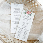 Elizabeth Catholic Wedding Program with Mass<br><div class="desc">This elegant, Catholic wedding ceremony with mass program program card is double-sided. It features a bouquet of pink and gray watercolor flowers and a simple Christian cross on the front along with your details written in a classic serif font and chic calligraphy script. The typography focused design provides you with...</div>