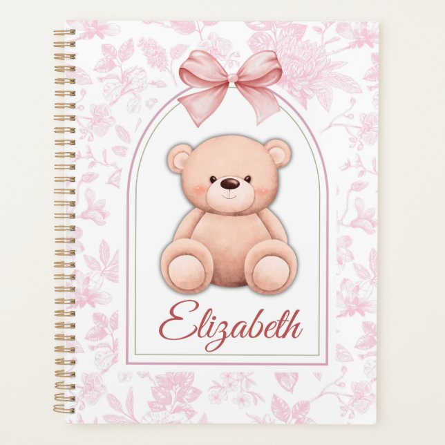 Elizabeth | Custom Pink Teddy Bear Nursery Design  Planner (Front)