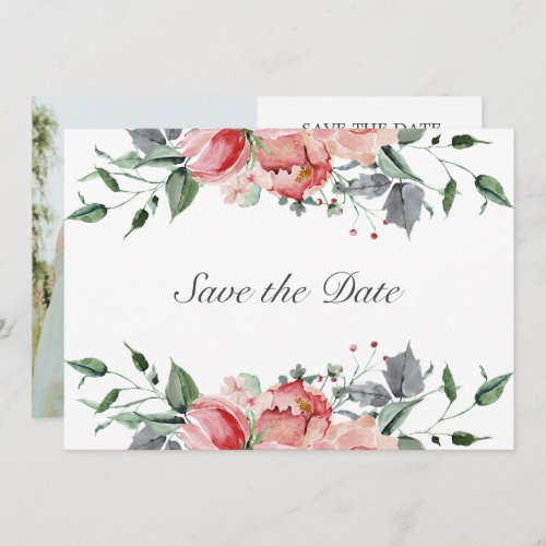 Elizabeth Elegant Pink Flowers Wedding Save The Da Save The Date