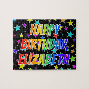 "ELIZABETH" First Name, Fun "HAPPY BIRTHDAY" Jigsaw Puzzle