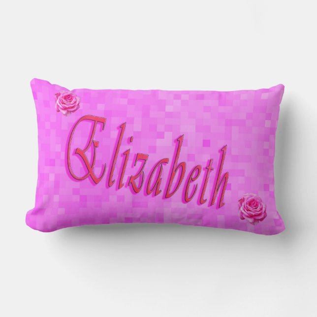 Elizabeth Girls Name Logo, Lumbar Pillow (Front)