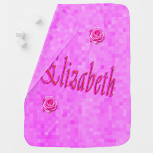 Elizabeth Girls Name Logo, Receiving Blanket