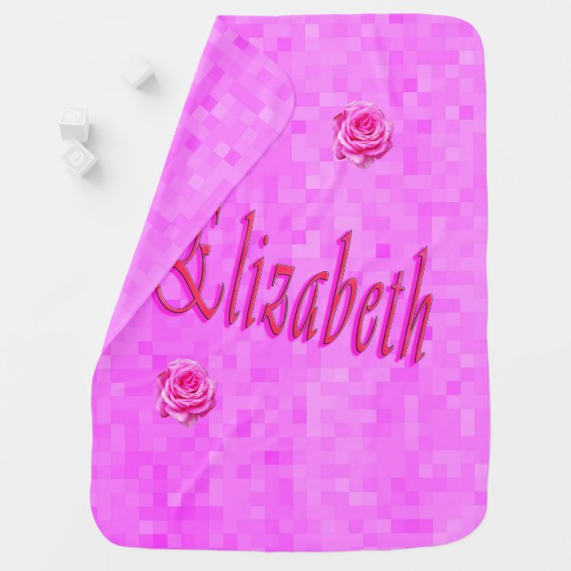 Elizabeth Girls Name Logo, Receiving Blanket (In Situ)