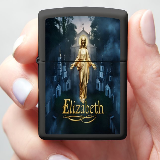 Elizabeth Golden Figure in Twilight Zippo Lighter (In Hand)