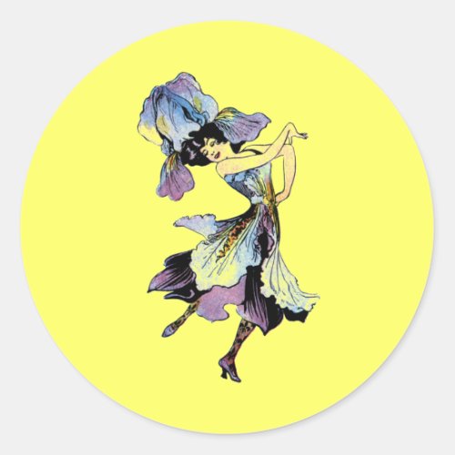 Elizabeth Gordon Iris Flower Fairy Classic Round Sticker