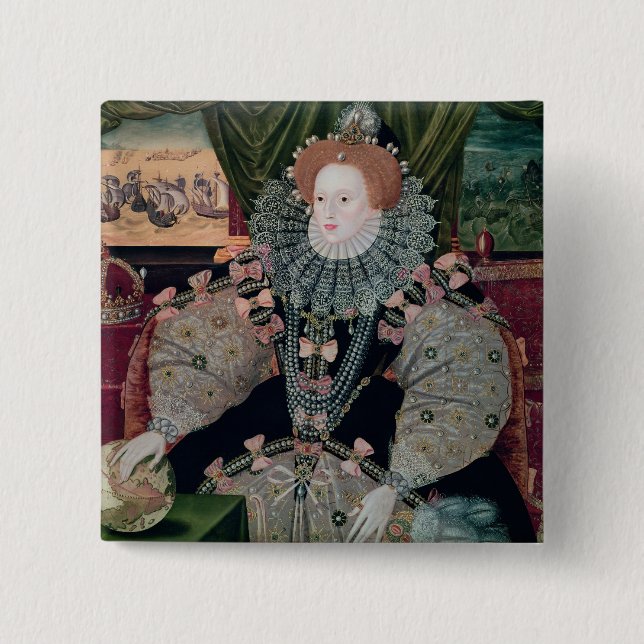 Elizabeth I, Armada Portrait, c.1588 Button (Front)