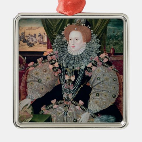 Elizabeth I Armada Portrait c1588 Metal Ornament