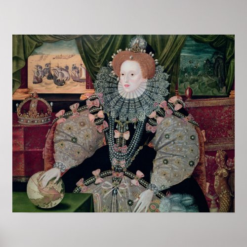 Elizabeth I Armada Portrait c1588 Poster