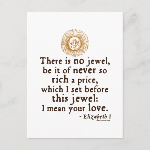 Elizabeth I Golden Speech Quote Postcard