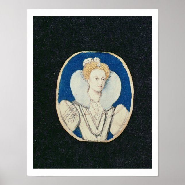 Elizabeth I, miniature portrait, (unfinished) Poster (Front)