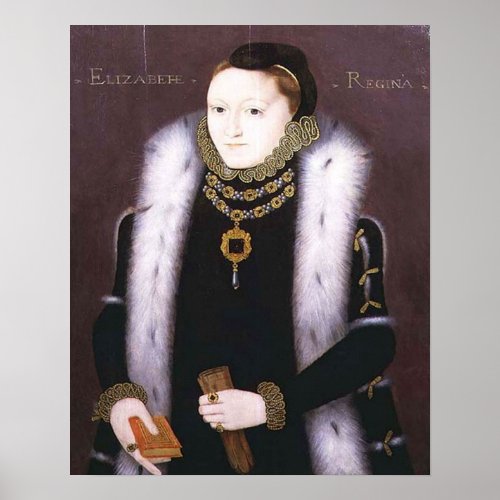 ELIZABETH I QUEEN OF ENGLAND  CLOPTON PORTRAIT POSTER