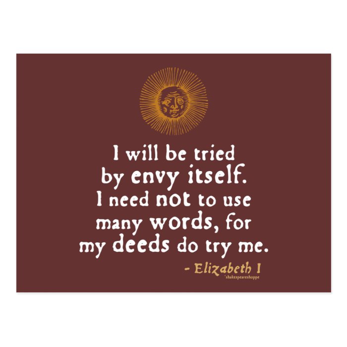 Elizabeth I Quote about Judgement Post Card