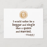 Elizabeth I Quote about Marriage Postcard