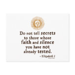 Elizabeth I Quote on Trust Postcard