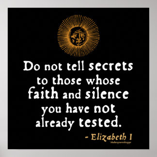 Elizabeth I Quote on Trust Poster
