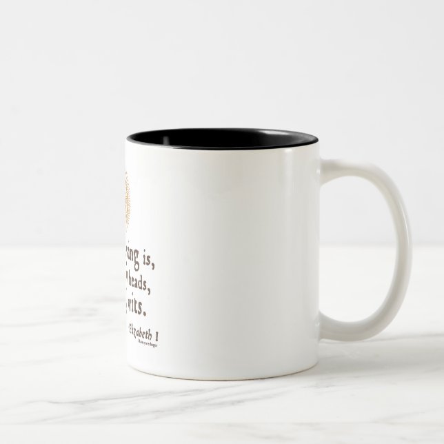 Elizabeth I Quote on Wits Two-Tone Coffee Mug (Right)