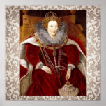 Elizabeth I Red Robes Poster