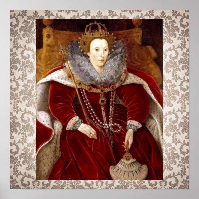 Elizabeth I Red Robes Poster (Front)