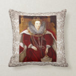 Elizabeth I Red Robes Throw Pillow