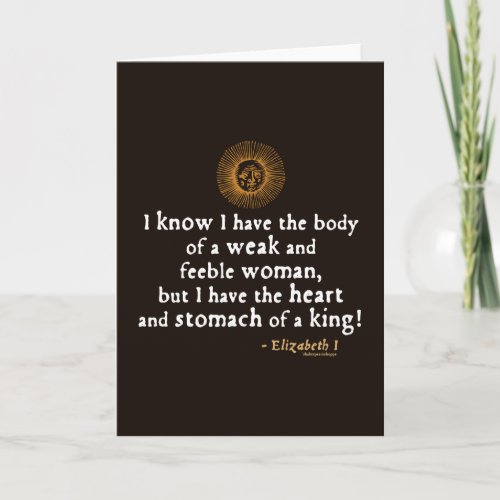 Elizabeth I Tilbury Quote Card