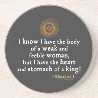 Elizabeth I Tilbury Quote Sandstone Coaster