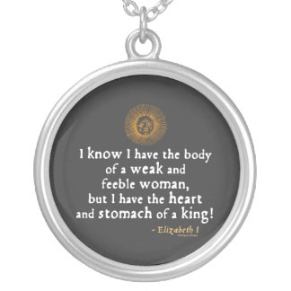 Elizabeth I Tilbury Quote Silver Plated Necklace