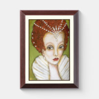 Elizabeth I Whimsical Painting Queen Framed Art Award Plaque