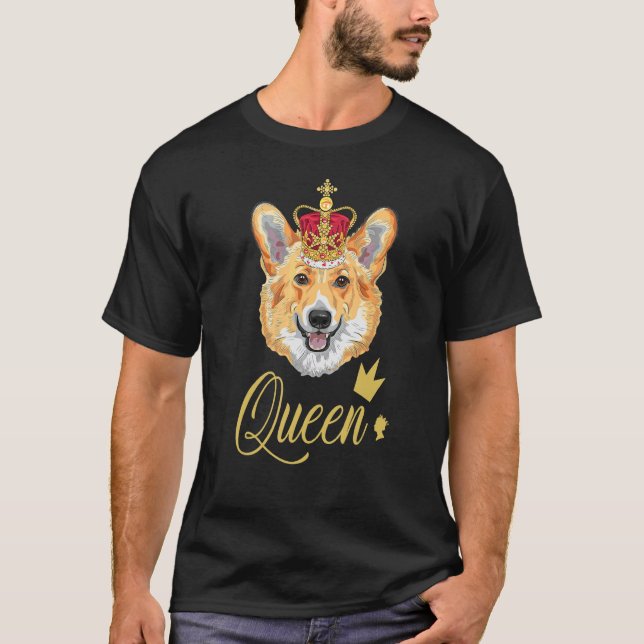 Elizabeth II Queen of Corgia England T-Shirt (Front)