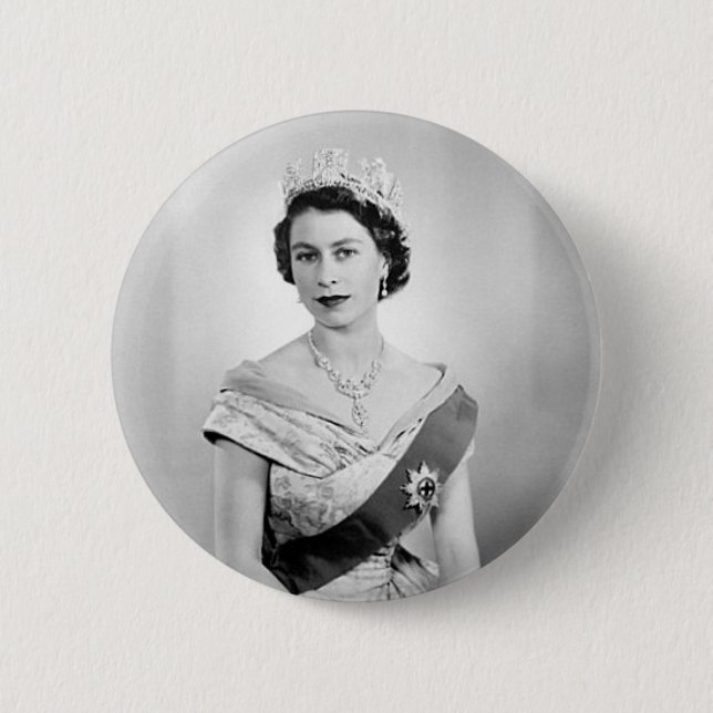 Elizabeth II queen of England Button (Front)