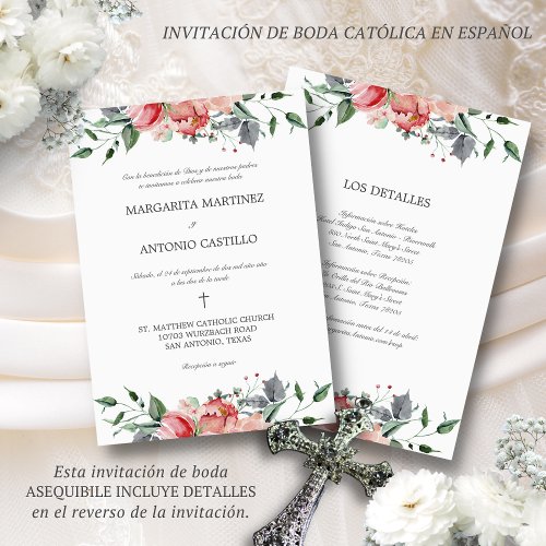 Elizabeth Invitacion de Boda Catolica Wedding Invitation