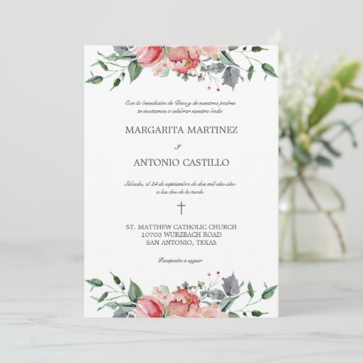 Elizabeth Invitacion de Boda Catolica Wedding Invitation | Zazzle