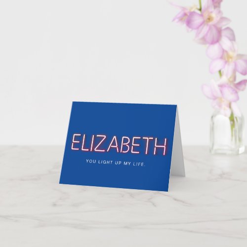 Elizabeth name in glowing neon lights card