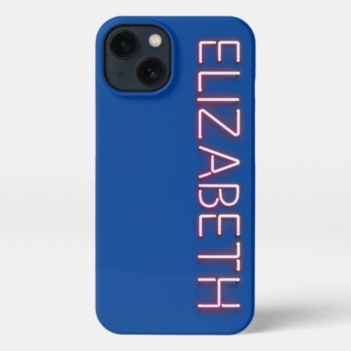 Elizabeth name in glowing neon lights iPhone 13 case