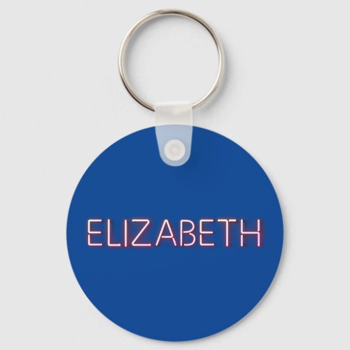 Elizabeth name in glowing neon lights keychain