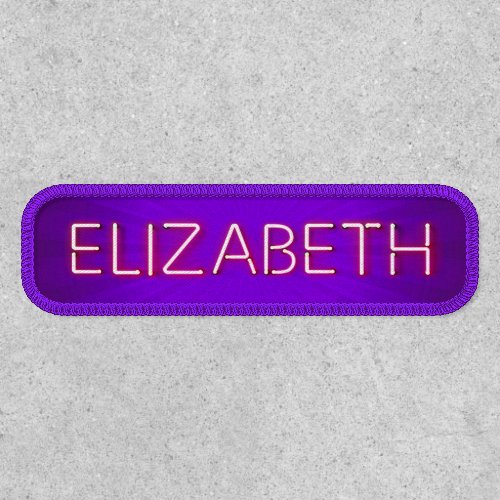 Elizabeth name in glowing neon lights patch